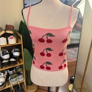 Verge Girl pink cherry knit Tank Top